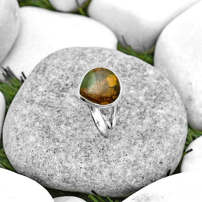 Turkish Rainforest Chrysocolla Ring size-8.5 R-1008 SDR180209