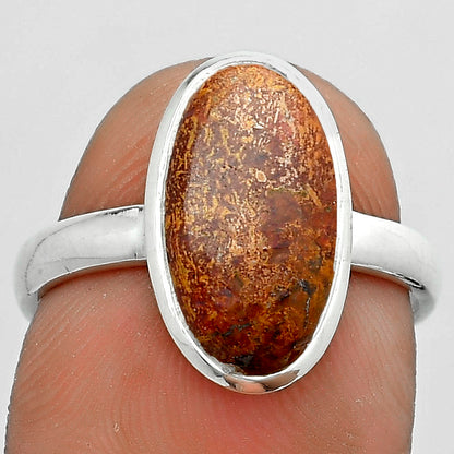 Natural Red Moss Agate Ring size-7.5 R-1007 SDR180214