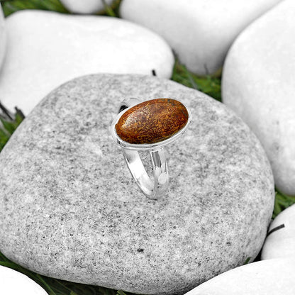 Natural Red Moss Agate Ring size-7.5 R-1007 SDR180214