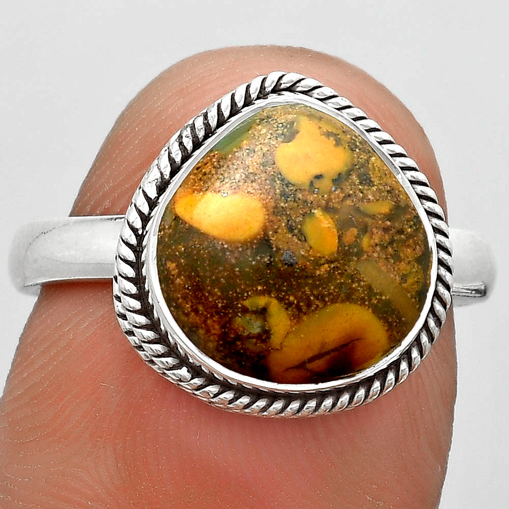 Natural Coquina Fossil Jasper India Ring size-8 R-1009 SDR180343