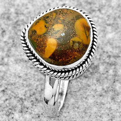 Natural Coquina Fossil Jasper India Ring size-8 R-1009 SDR180343