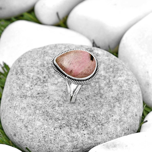 Natural Rhodonite Ring size-8 R-1010 SDR180380