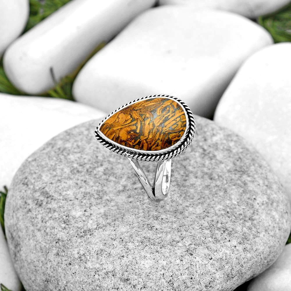 Coquina Fossil Jasper - India Ring size-8.5 R-1010 SDR180393