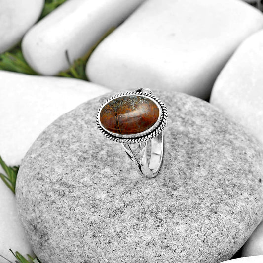 Natural Purple Cow Jasper Ring size-7.5 R-1010 SDR180428