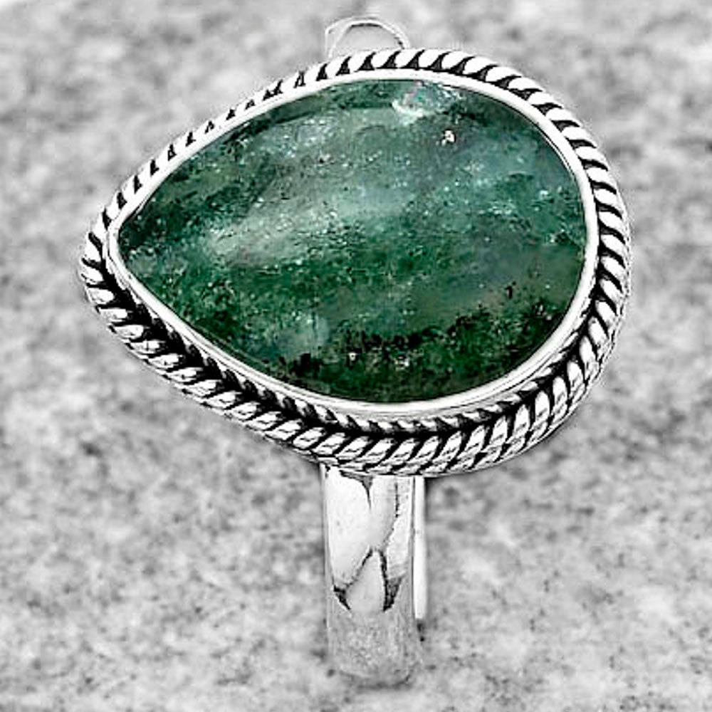 Natural Green Aventurine Ring size-8 R-1009 SDR180479