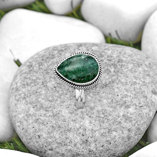 Natural Green Aventurine Ring size-8 R-1009 SDR180479