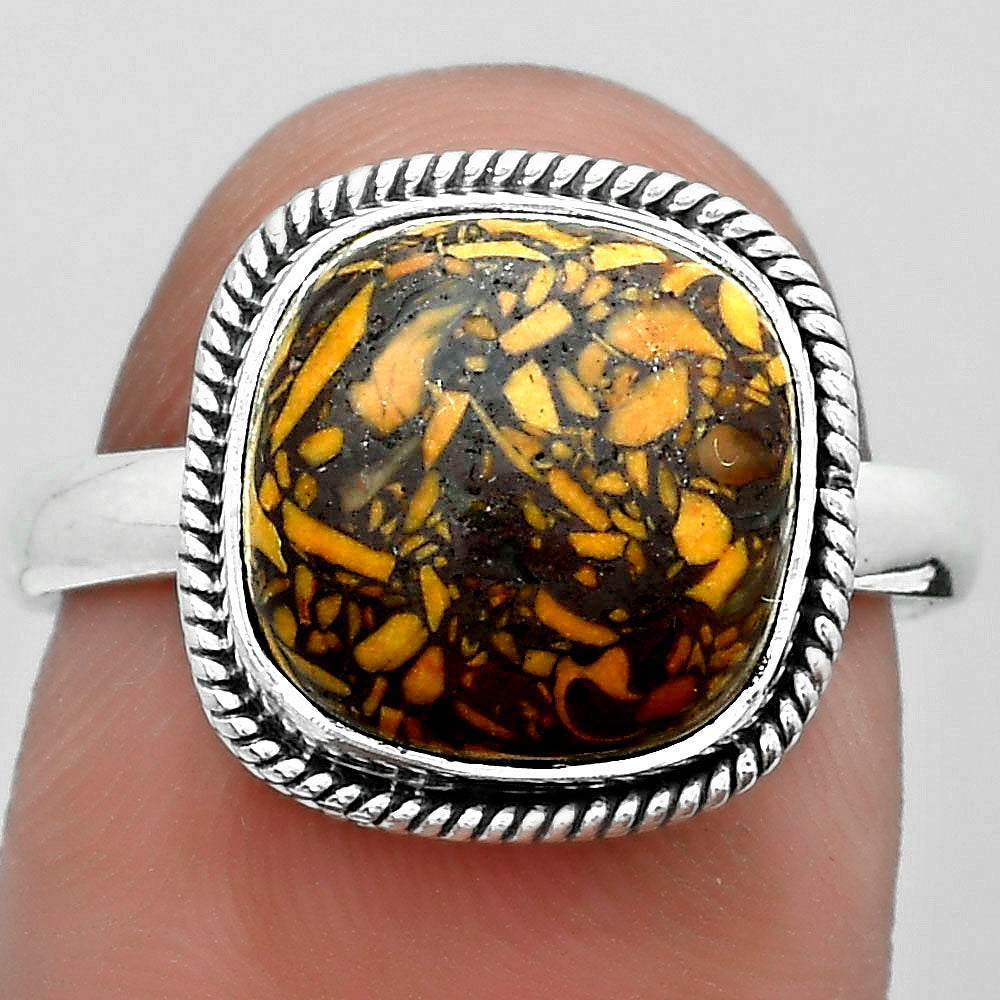 Coquina Fossil Jasper - India Ring size-8.5 R-1009 SDR180831