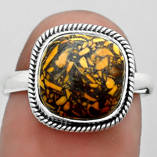 Coquina Fossil Jasper - India Ring size-8.5 R-1009 SDR180831