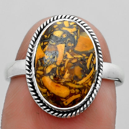Coquina Fossil Jasper - India Ring size-7.5 R-1009 SDR180832