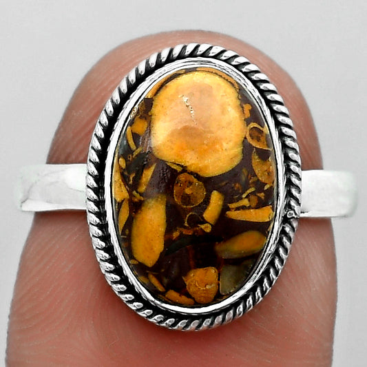 Coquina Fossil Jasper - India Ring size-7.5 R-1009 SDR180850