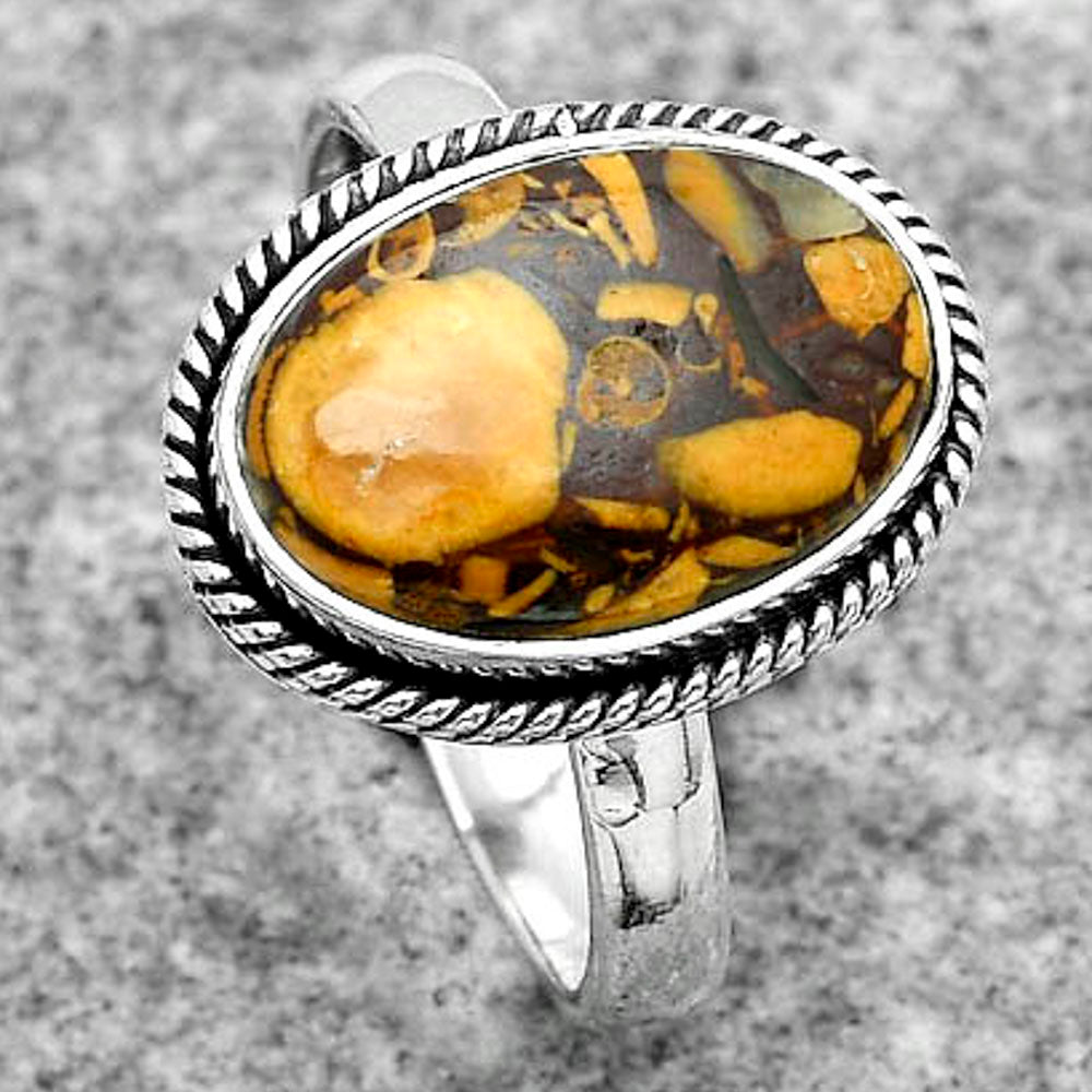 Coquina Fossil Jasper - India Ring size-7.5 R-1009 SDR180850