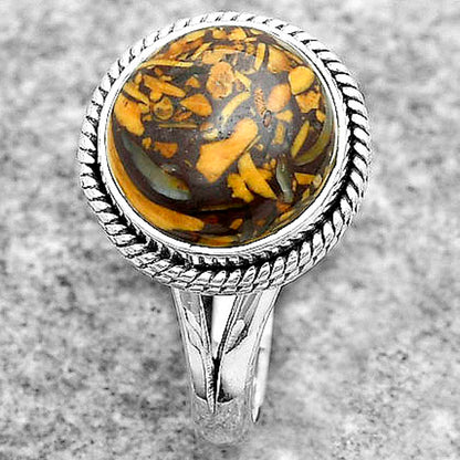 Natural Coquina Fossil Jasper India Ring size-7 R-1010 SDR180911