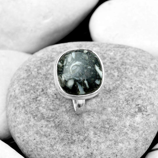 Natural Mexican Cabbing Fossil Ring size-8.5 R-1007 SDR180943