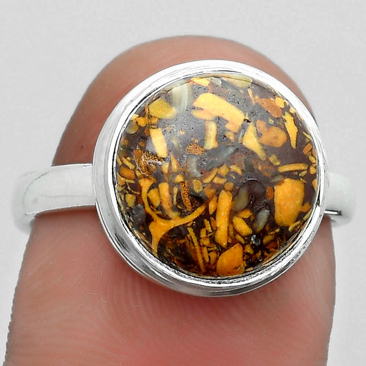 Natural Coquina Fossil Jasper India Ring size-8 R-1007 SDR181008