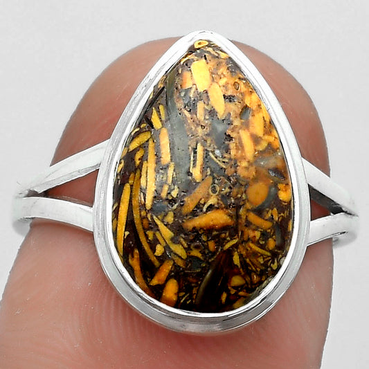 Coquina Fossil Jasper - India Ring size-7.5 R-1008 SDR181027