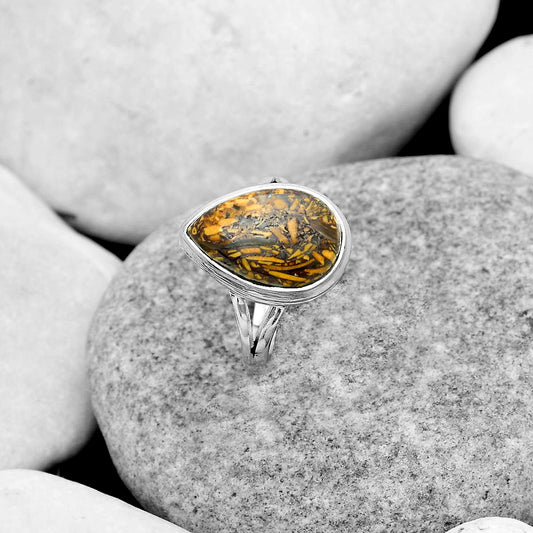 Coquina Fossil Jasper - India Ring size-7.5 R-1008 SDR181027