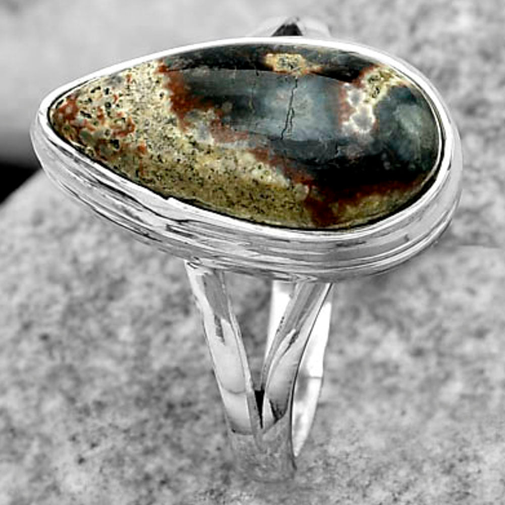 Natural Viper Skin Jasper Ring size-7 R-1008 SDR181046