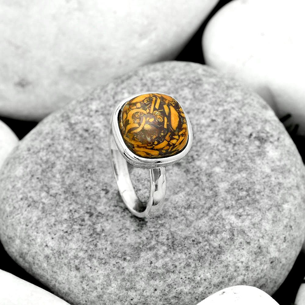 Coquina Fossil Jasper - India Ring size-8.5 R-1007 SDR181072