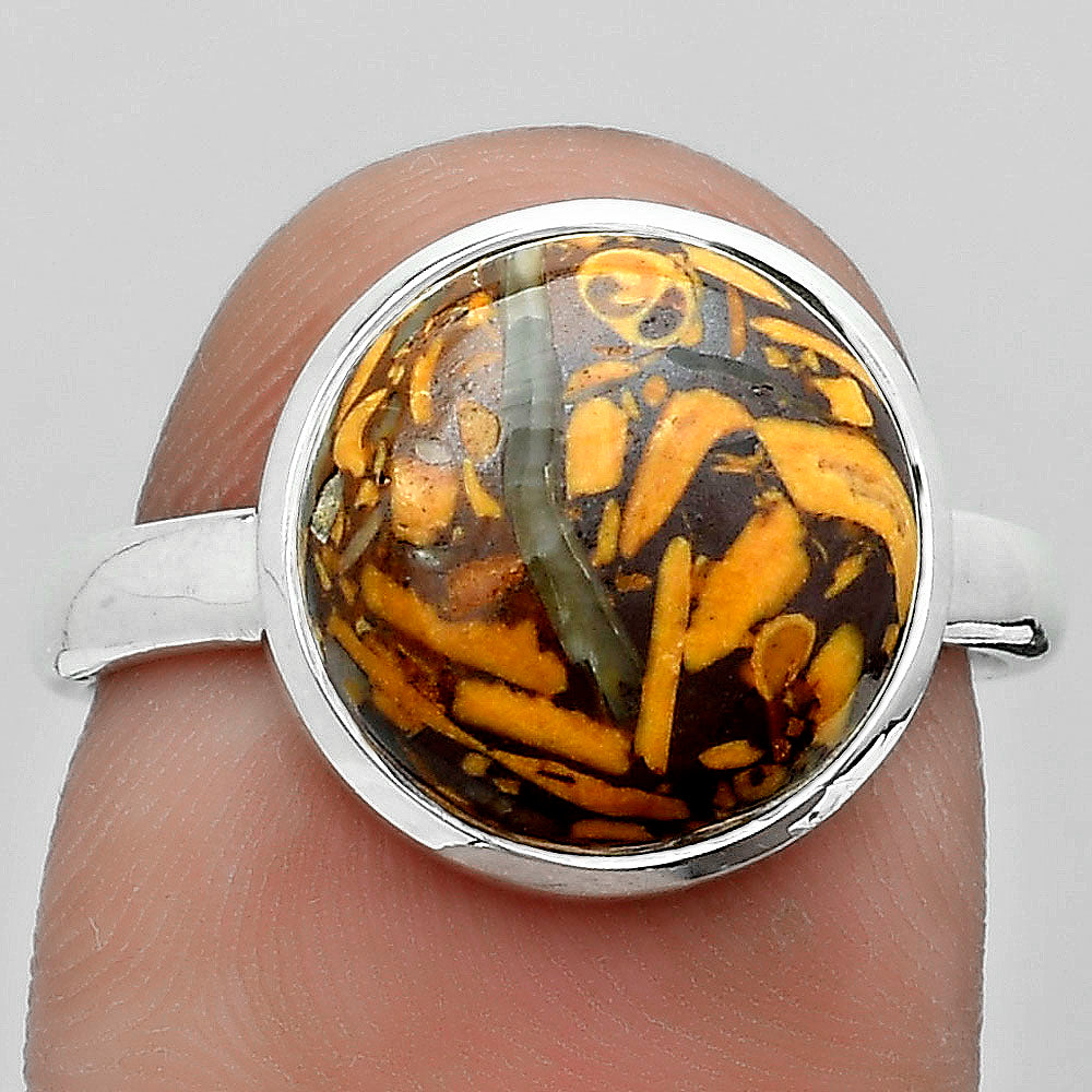Coquina Fossil Jasper - India Ring size-8.5 R-1007 SDR181103
