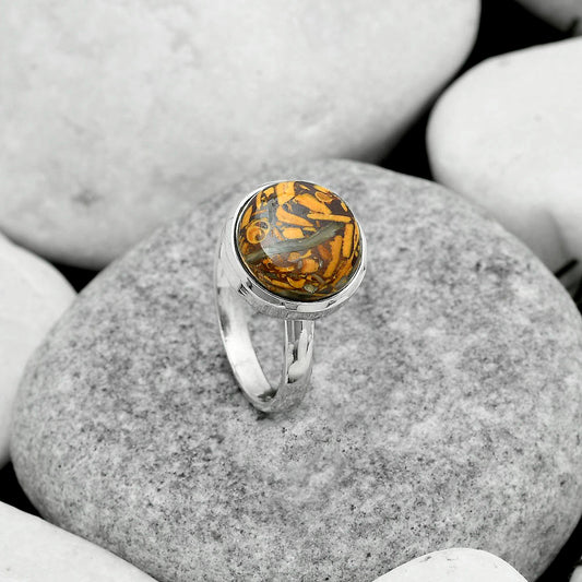 Coquina Fossil Jasper - India Ring size-8.5 R-1007 SDR181103