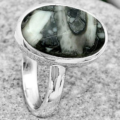 Natural Mexican Cabbing Fossil Ring size-7.5 R-1007 SDR181142