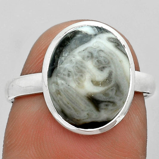 Natural Mexican Cabbing Fossil Ring size-7.5 R-1007 SDR181144