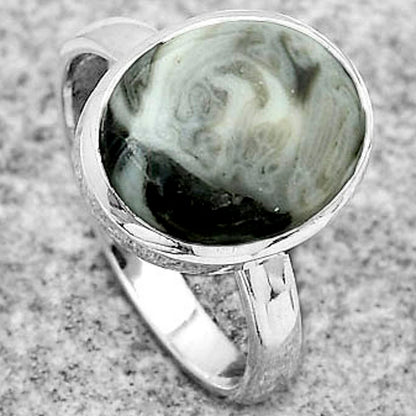 Natural Mexican Cabbing Fossil Ring size-7.5 R-1007 SDR181144