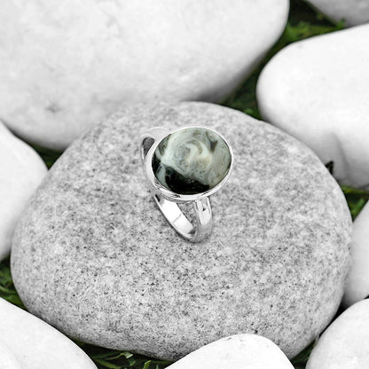 Natural Mexican Cabbing Fossil Ring size-7.5 R-1007 SDR181144