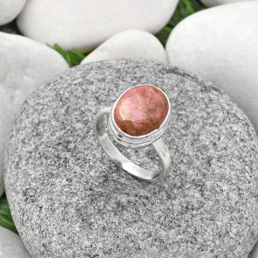 Natural Pink Tulip Quartz Ring size-8 R-1007 SDR181189