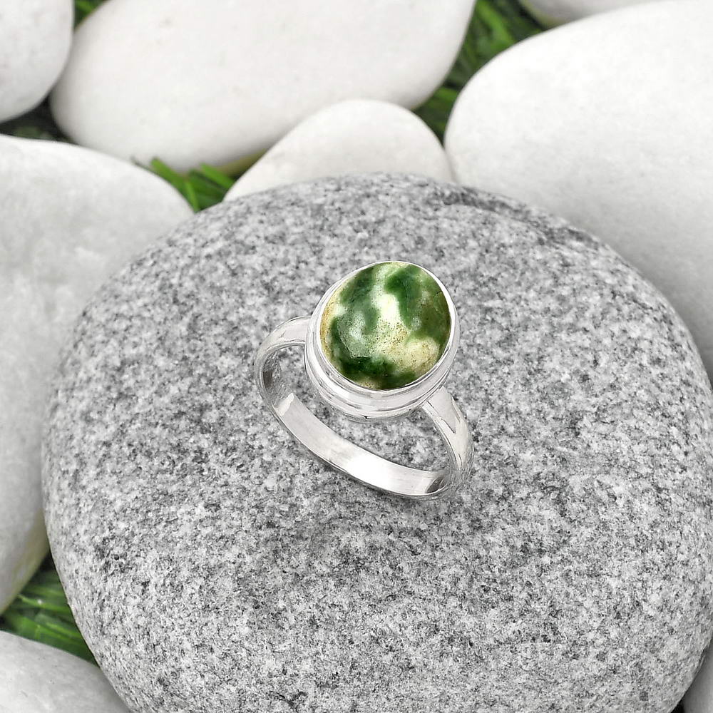 Natural Dioptase Ring size-8 R-1007 SDR181205