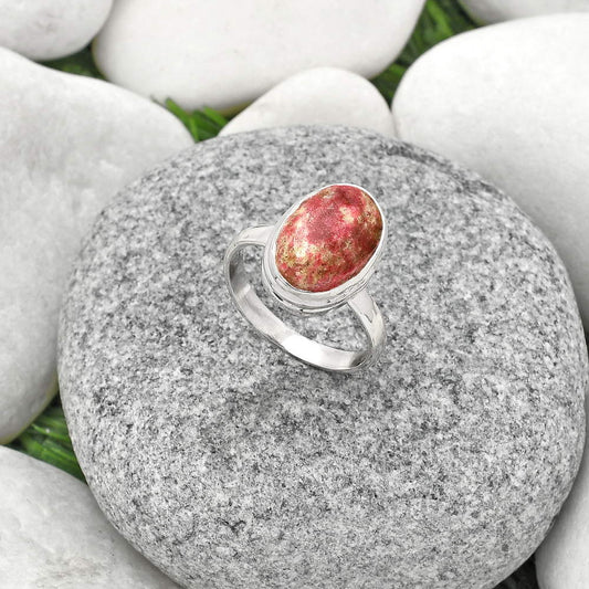 Natural Pink Thulite - Norway Ring size-8 R-1007 SDR181229