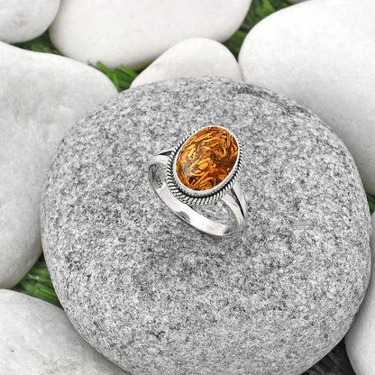 Coquina Fossil Jasper - India Ring size-7.5 R-1010 SDR181243