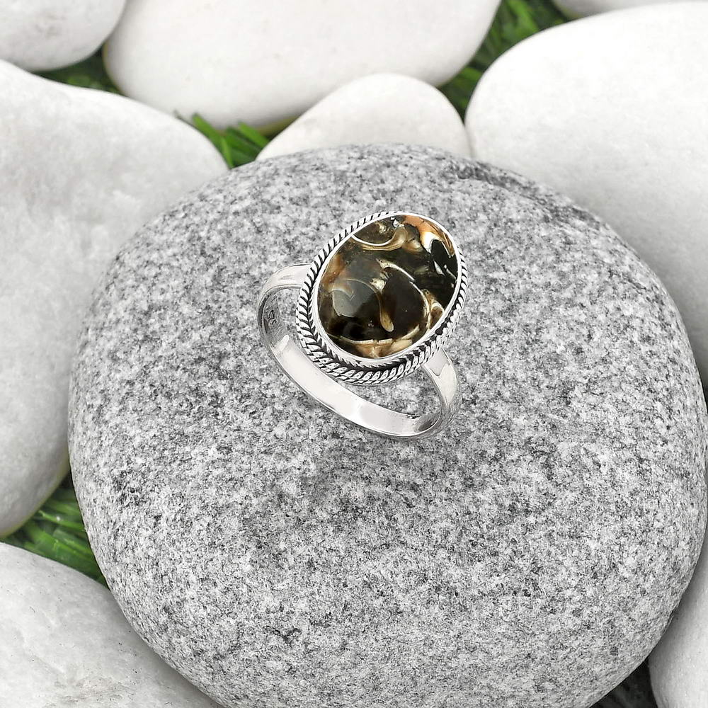 Natural Turtella Jasper - USA Ring size-8.5 R-1009 SDR181276
