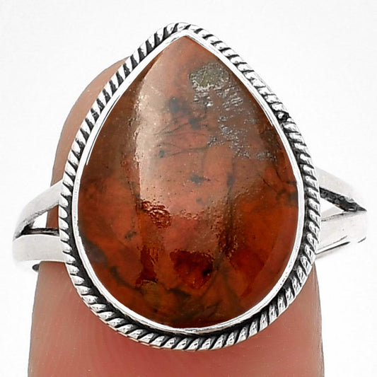 Natural Red Brecciated Jasper Ring size-8.5 R-1010 SDR181277