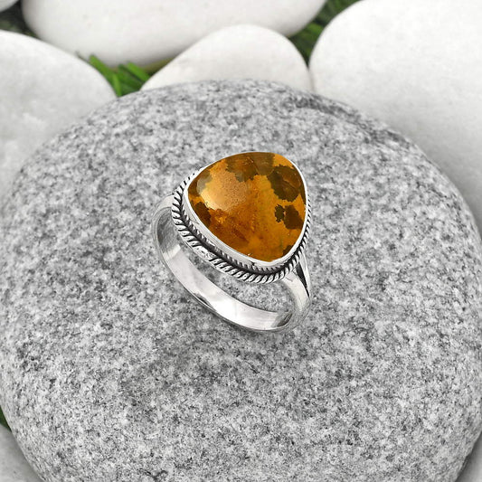 Natural Bamboo Jasper Ring size-8 R-1010 SDR181415
