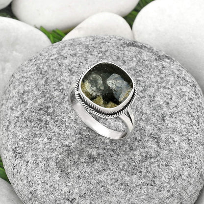 Llanite Blue Opal Crystal Sphere Ring size-8.5 R-1010 SDR181435