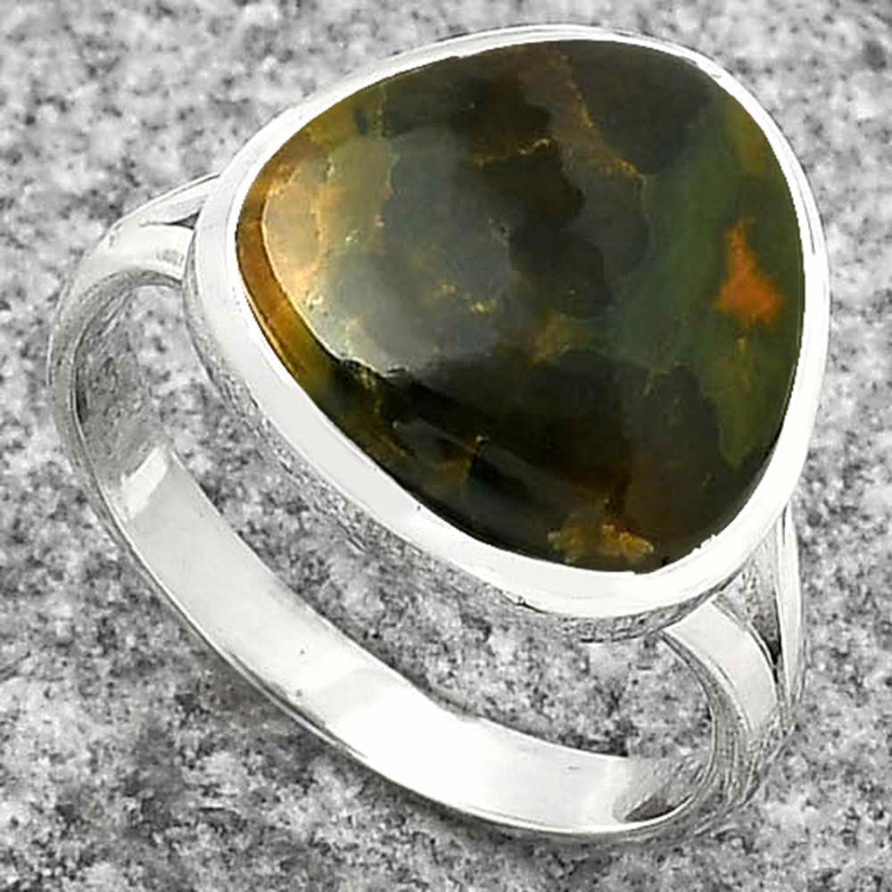 Turkish Rainforest Chrysocolla Ring size-8.5 R-1005 SDR181496