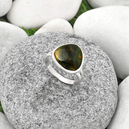 Turkish Rainforest Chrysocolla Ring size-8.5 R-1005 SDR181496