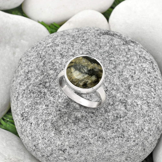 Natural Mexican Cabbing Fossil Ring size-7.5 R-1005 SDR181507
