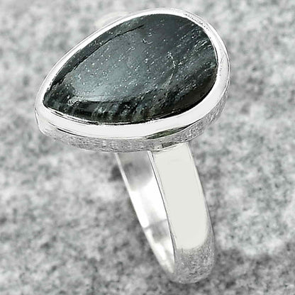 Natural Silver Leaf Obsidian Ring size-7 R-1004 SDR181532