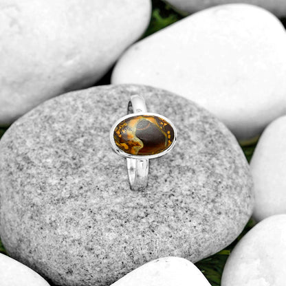 Natural Coquina Fossil Jasper India Ring size-8 R-1004 SDR181610