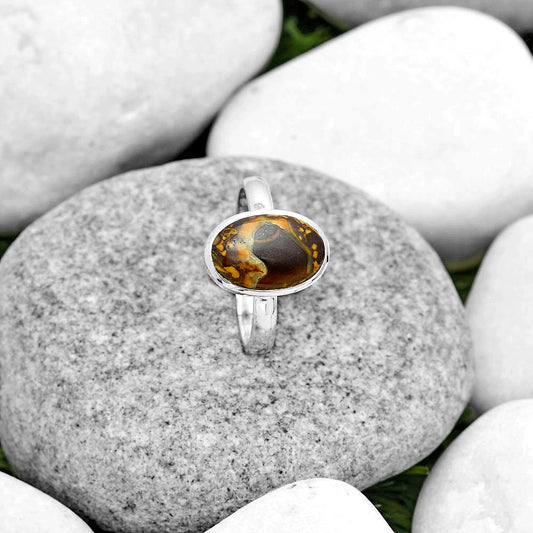 Natural Coquina Fossil Jasper India Ring size-8 R-1004 SDR181610