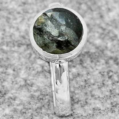 Llanite Blue Opal Crystal Sphere Ring size-8 R-1004 SDR181623