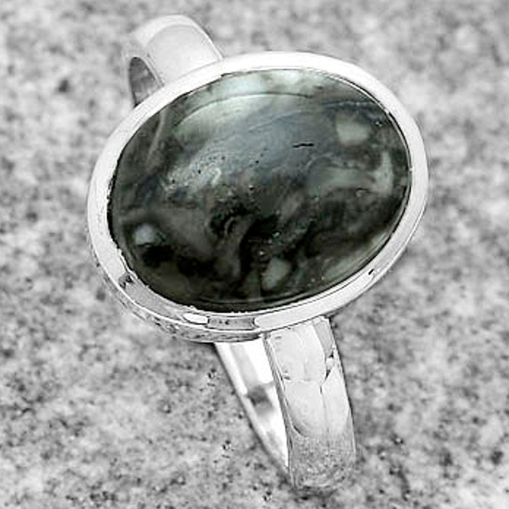 Natural Mexican Cabbing Fossil Ring size-8 R-1004 SDR181634