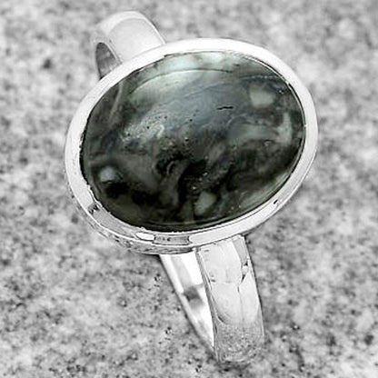 Natural Mexican Cabbing Fossil Ring size-8 R-1004 SDR181634