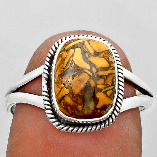 Coquina Fossil Jasper - India Ring size-8.5 R-1010 SDR181682