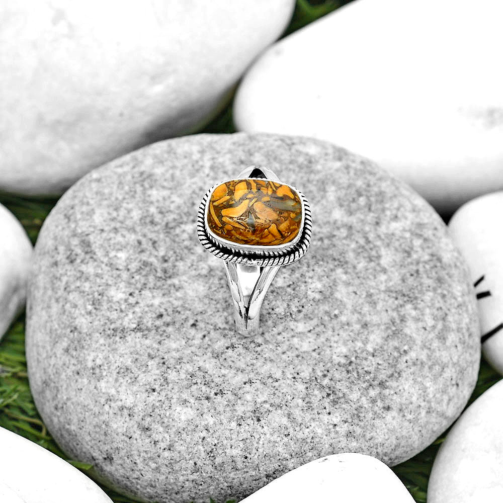 Coquina Fossil Jasper - India Ring size-8.5 R-1010 SDR181682