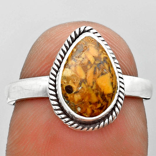 Natural Coquina Fossil Jasper India Ring size-7 R-1009 SDR181683