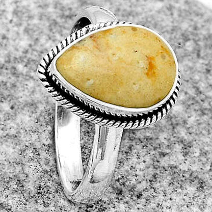Natural Palm Root Fossil Agate Ring size-8.5 R-1009 SDR181710