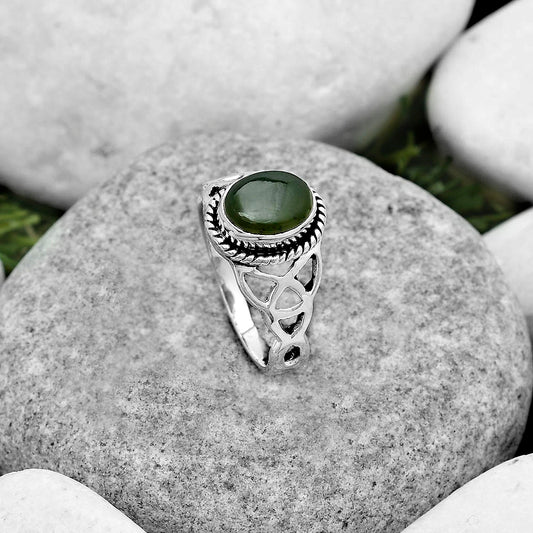 Natural Chrome Chalcedony Ring size-7.5 R-1172 SDR181793
